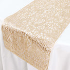 Plastic Woven Vinyl 13"x6ft Table Runner Metallic Gold - Non - Slip & Reversible Tabletop Decor - Bell Racket Store