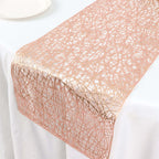 Plastic Woven Vinyl 13"x6ft Table Runner Metallic Rose Gold - Non - Slip & Reversible Tabletop Decor - Bell Racket Store