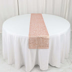 Plastic Woven Vinyl 13"x6ft Table Runner Metallic Rose Gold - Non - Slip & Reversible Tabletop Decor - Bell Racket Store