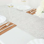 Plastic Woven Vinyl 13"x6ft Table Runner Metallic Silver - Non - Slip & Reversible Tabletop Decor - Bell Racket Store