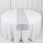 Plastic Woven Vinyl 13"x6ft Table Runner Metallic Silver - Non - Slip & Reversible Tabletop Decor - Bell Racket Store