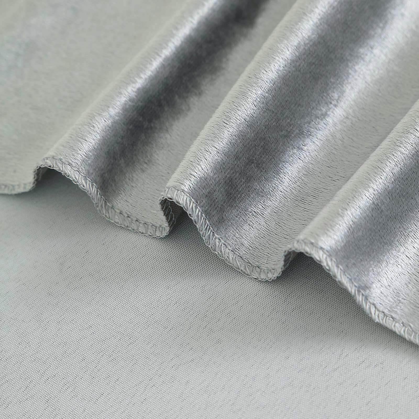 Velvet 72"x72" Table Overlay Square Tablecloth Silver - Premium Soft Finish for Sophisticated Celebrations