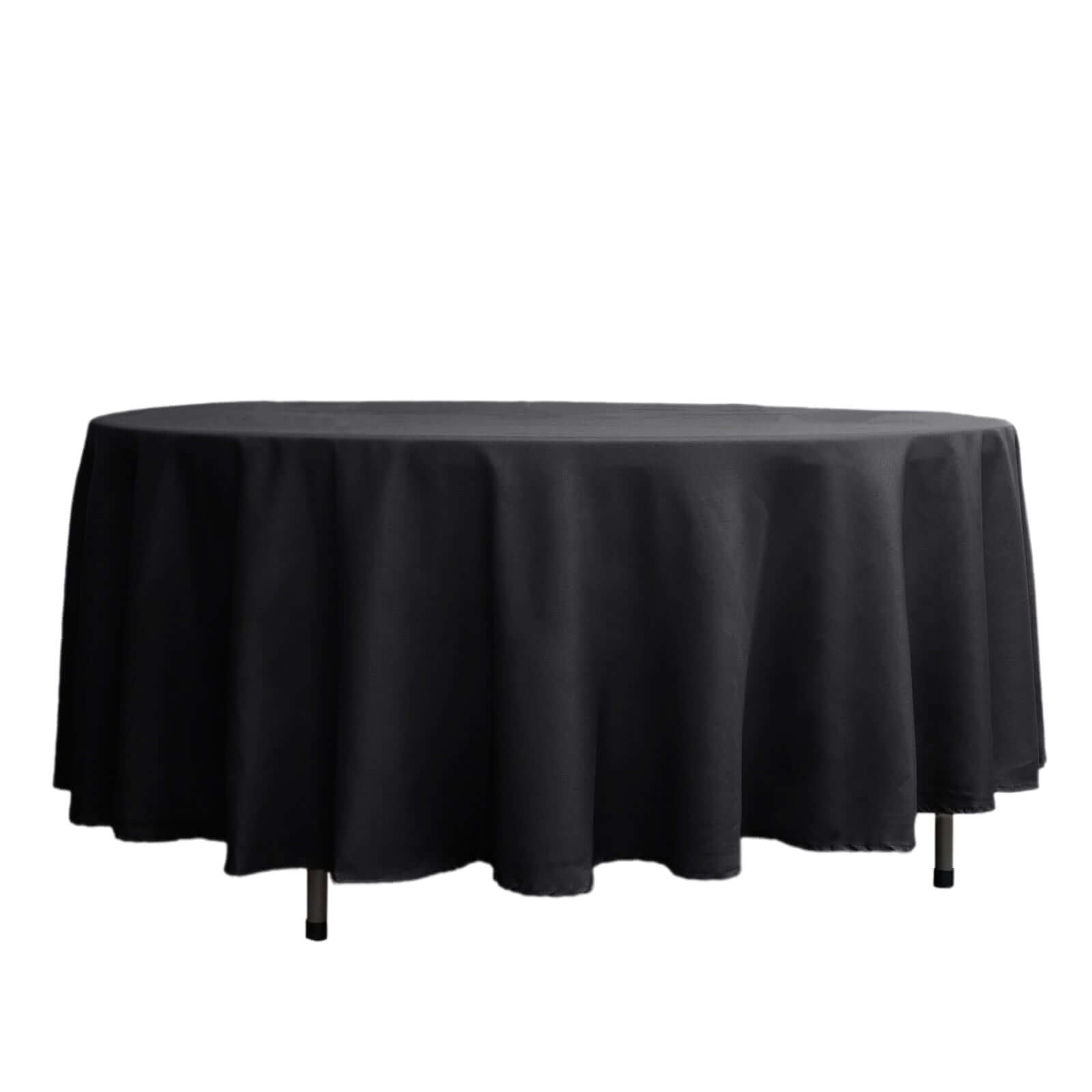 Polyester 108" Round Tablecloth Black - Wrinkle-Resistant and Stylish Table Cover