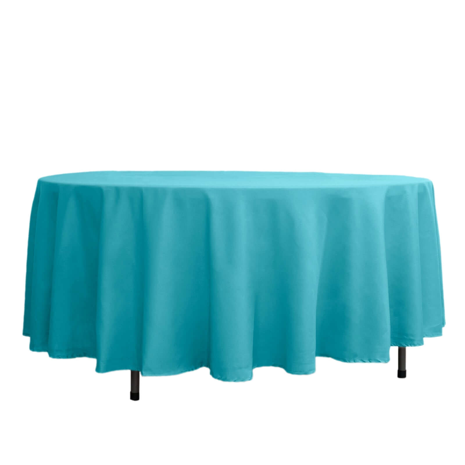 Polyester 108" Round Tablecloth Turquoise - Wrinkle-Resistant Table Cover