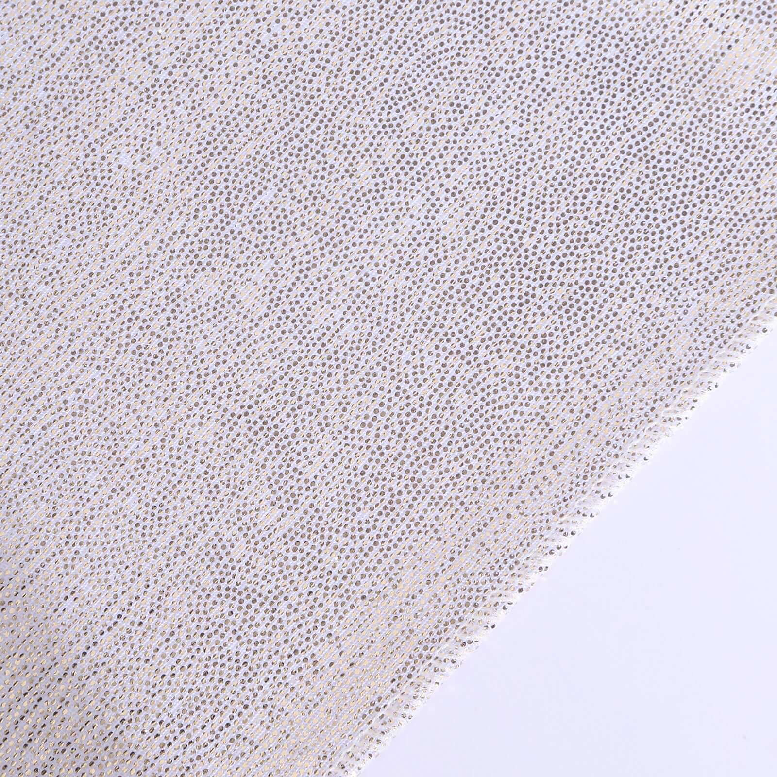Polyester 12"x108" Table Runner Beige Shimmer Sequin Dots - Wrinkle - Free Finish Table Linen - Bell Racket Store