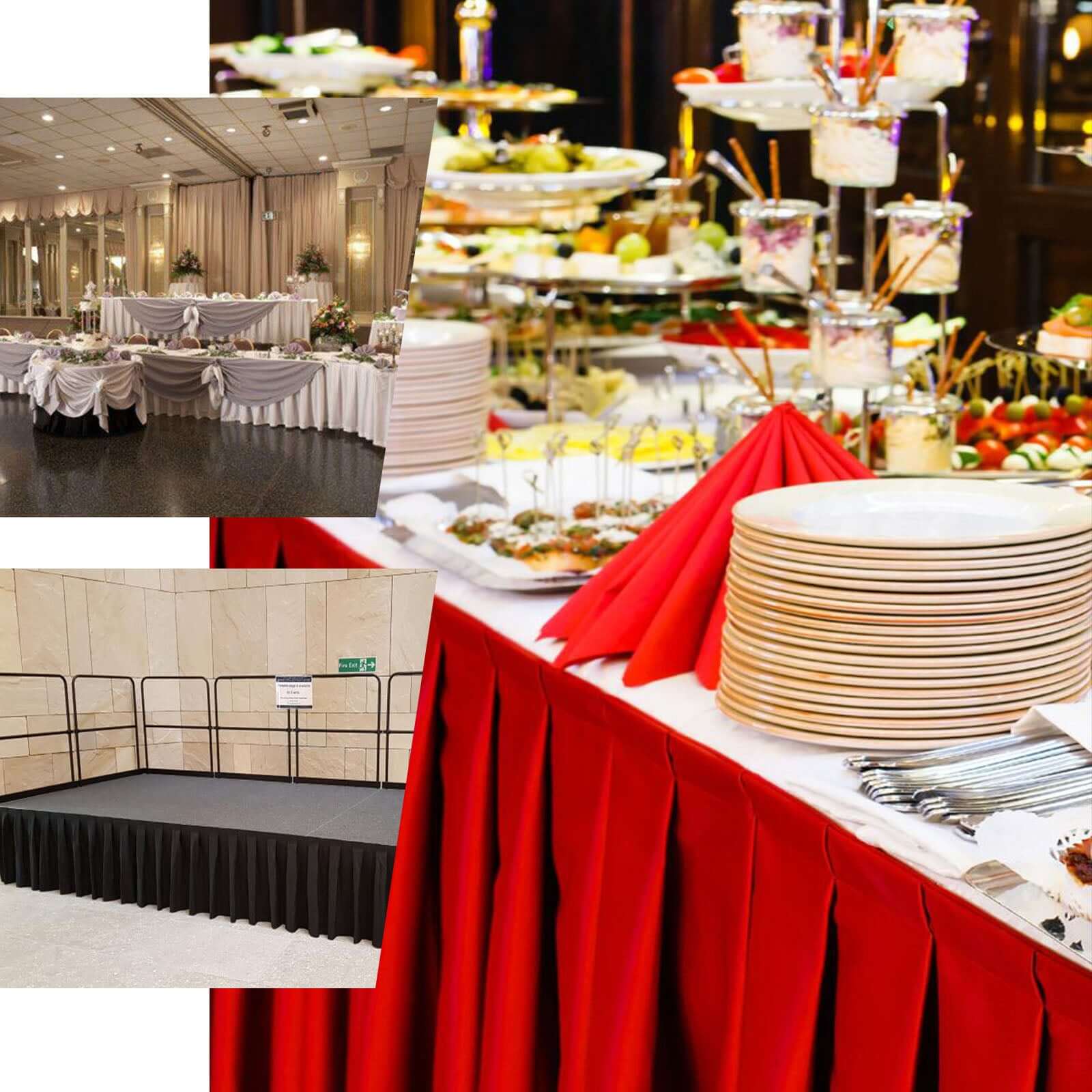 Polyester 14ft Table Skirt Gold - Classic Pleated Design for Weddings & Events - Bell Racket Store