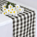 Polyester 14"x108" Table Runner Black/White - Gingham Plaid Design