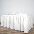 Polyester 17ft Table Skirt Ivory - Classic Pleated Design