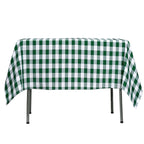 Polyester 54"x54" Square Tablecloth White/Green - Checkered Buffalo Plaid Design for Casual Table Settings