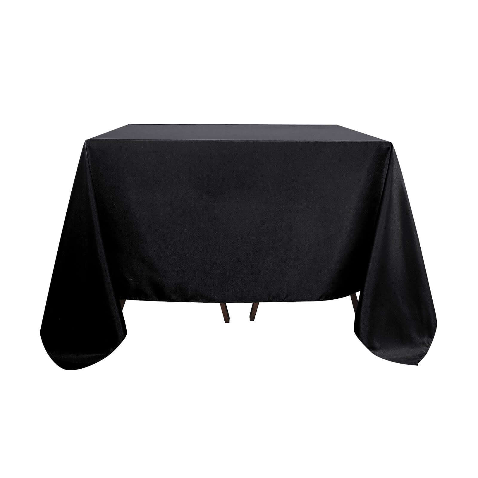 Polyester Square 90"x90" Tablecloth Black - Wrinkle-Resistant & Durable Table Cover for Events