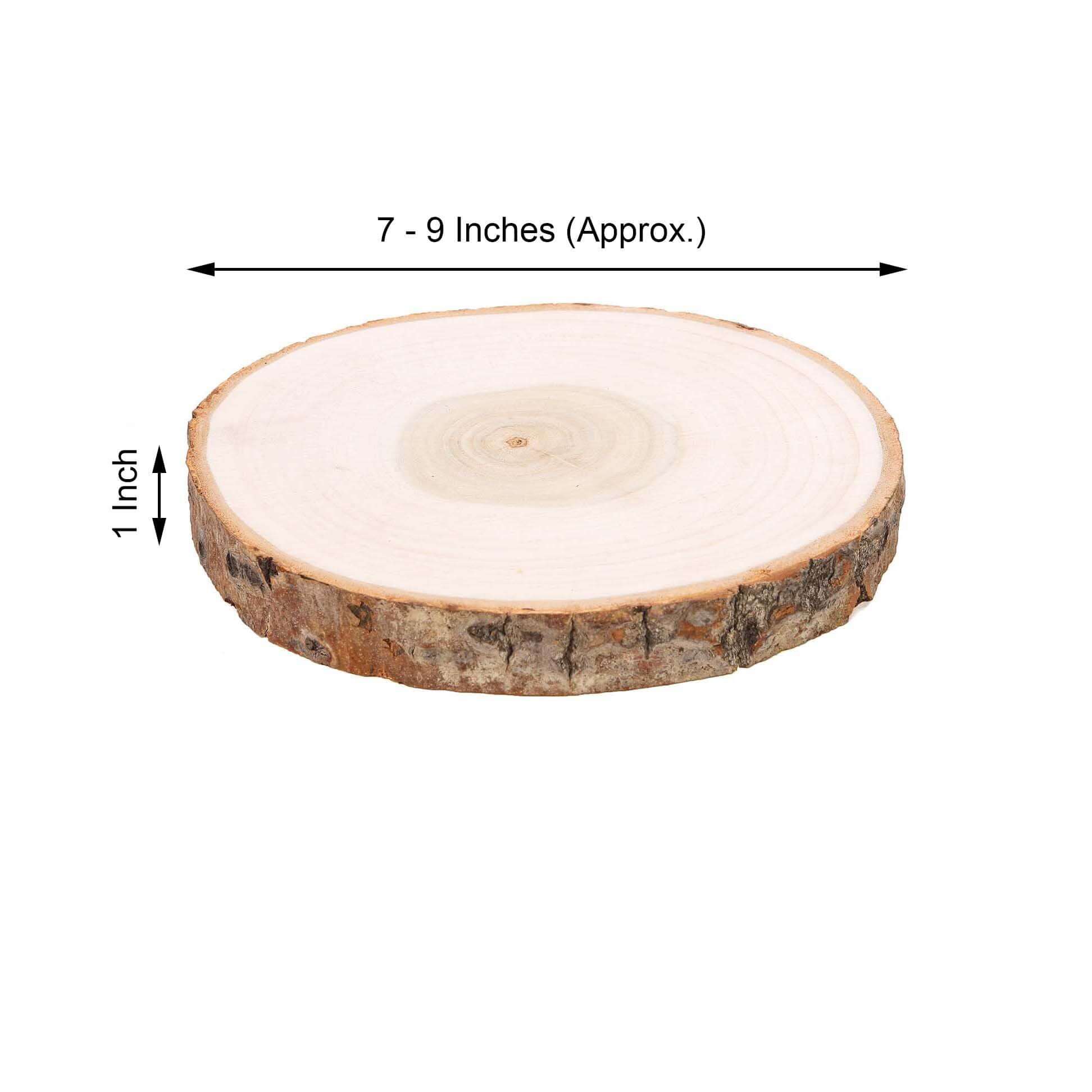 Rustic Poplar Wood Slices Round - Versatile Centerpieces for Tablescapes 9" Dia