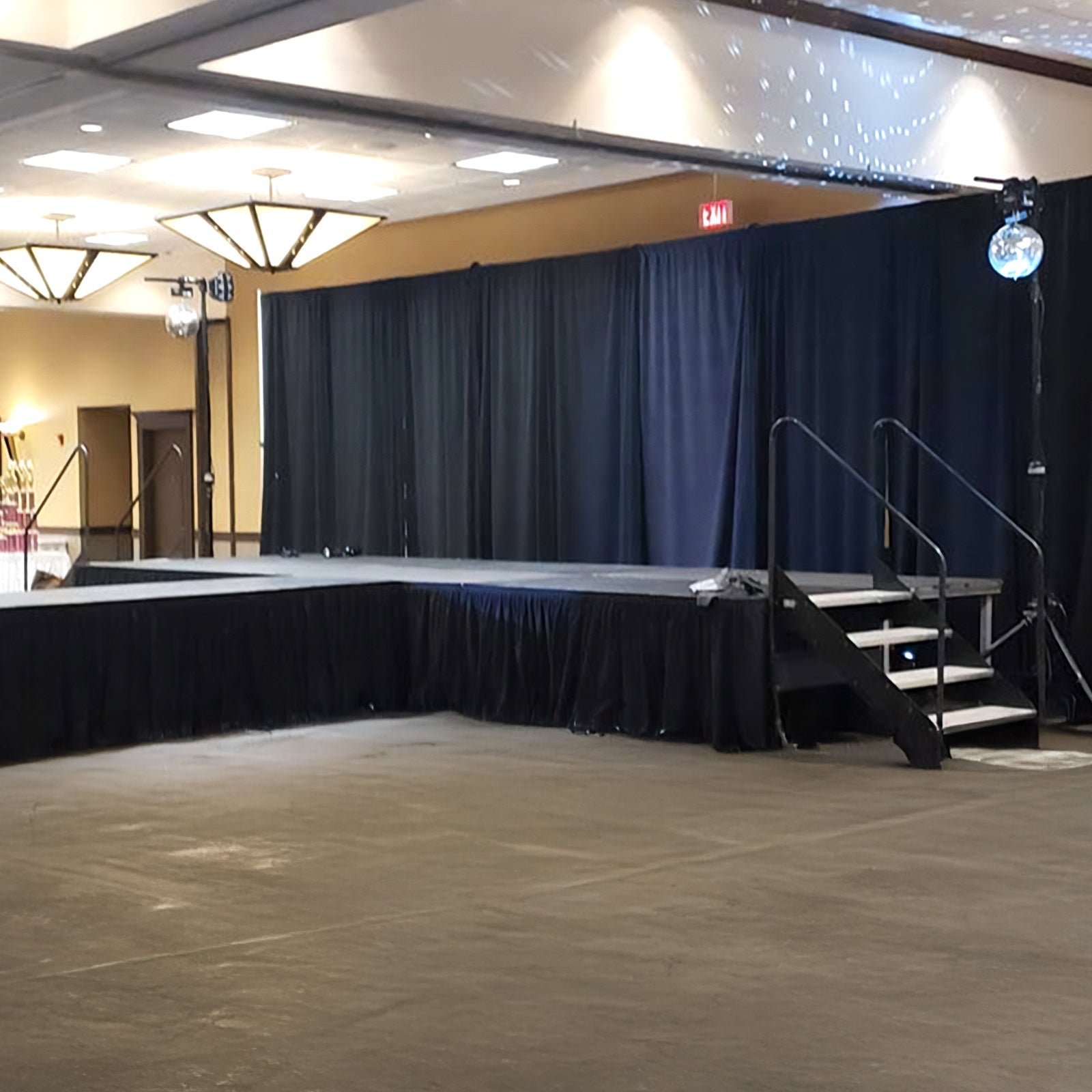 Portable Stage Skirt Black Polyester Platform Skirting Cloth for Events, Performances & Wedding Staging - 24"x20ft - Bell Racket Store