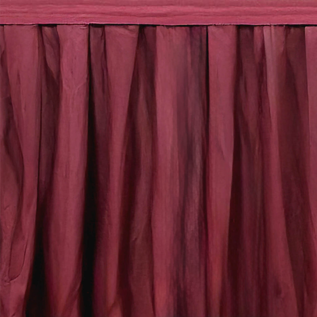 Portable Stage Skirt Burgundy Polyester Platform Skirting Cloth for Events, Performances & Wedding Staging - 16"x10ft - Bell Racket Store