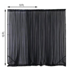 2 Pack Black Sheer Chiffon Event Curtain Drapes, Durable Flame Resistant Organza Backdrop Event Panels With Rod Pockets - 10ftx10ft