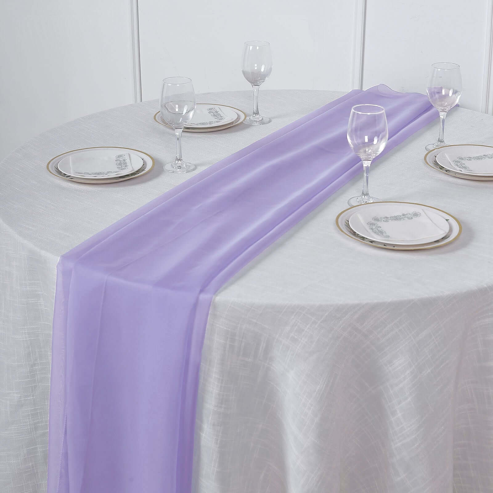 Chiffon 6ft Table Runner Lavender Lilac - Flowy & Lightweight Table Decor
