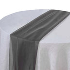 Chiffon 6ft Table Runner Black - Chic Flowy & Lightweight Table Decor