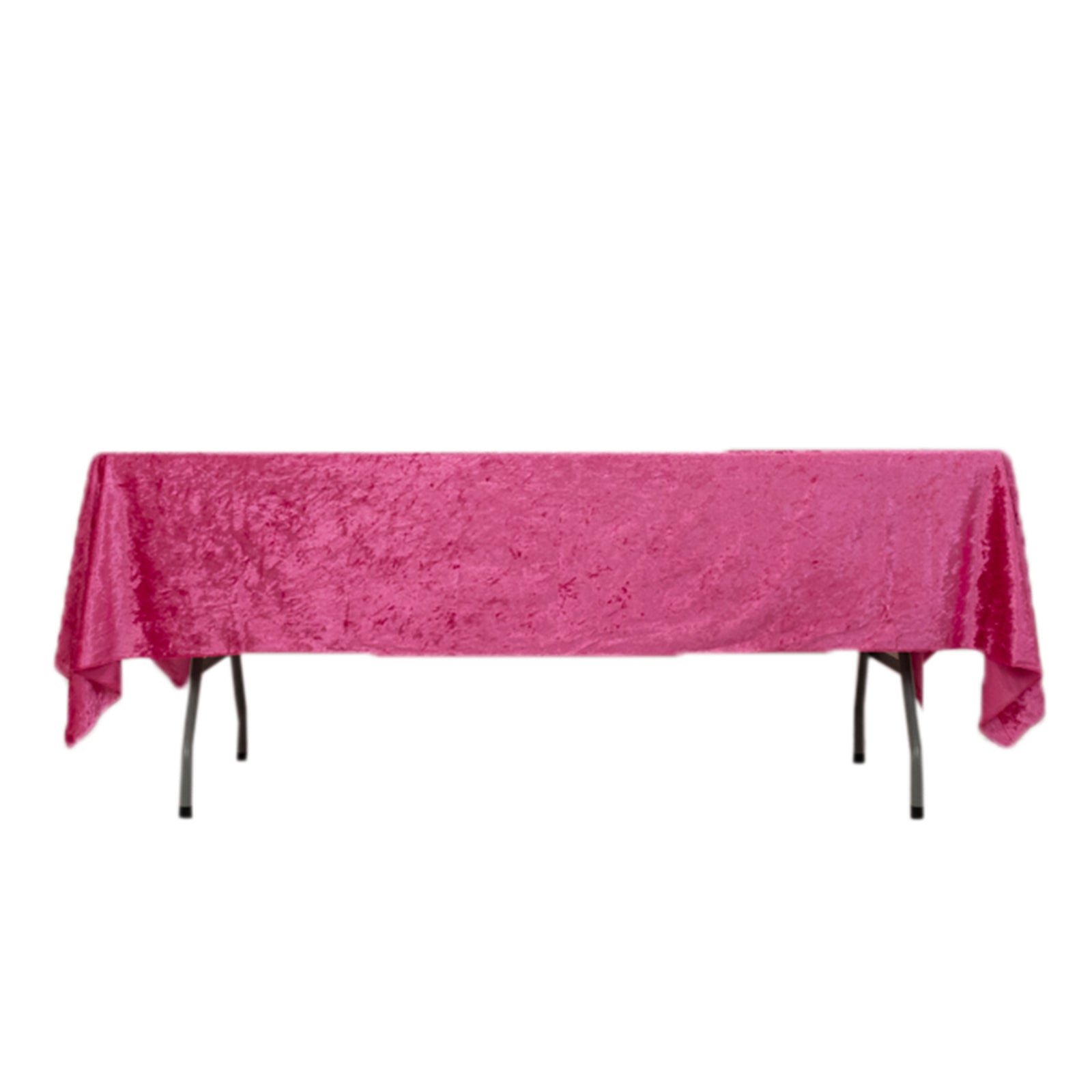 Premium Crushed Velvet 60"x102" Rectangle Tablecloth Fuchsia - Reusable Soft Table Cover - Bell Racket Store