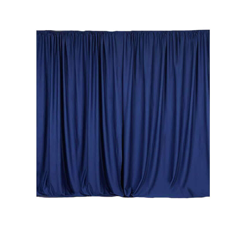 2 Pack Navy Blue Scuba Polyester Event Curtain Drapes, Durable Flame Resistant Backdrop Event Panels Wrinkle Free with Rod Pockets - 10ftx10ft