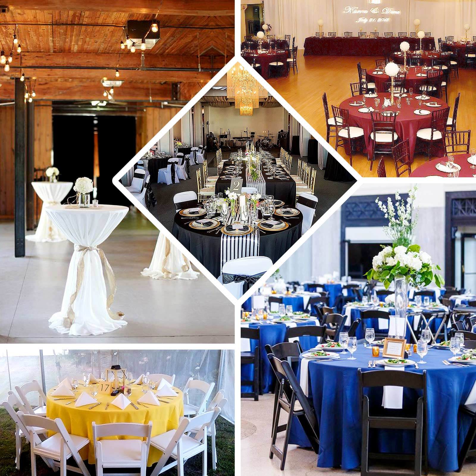 Premium Polyester 132" Round Tablecloth Purple - Seamless 220GSM Wrinkle - Resistant Table Cover - Bell Racket Store