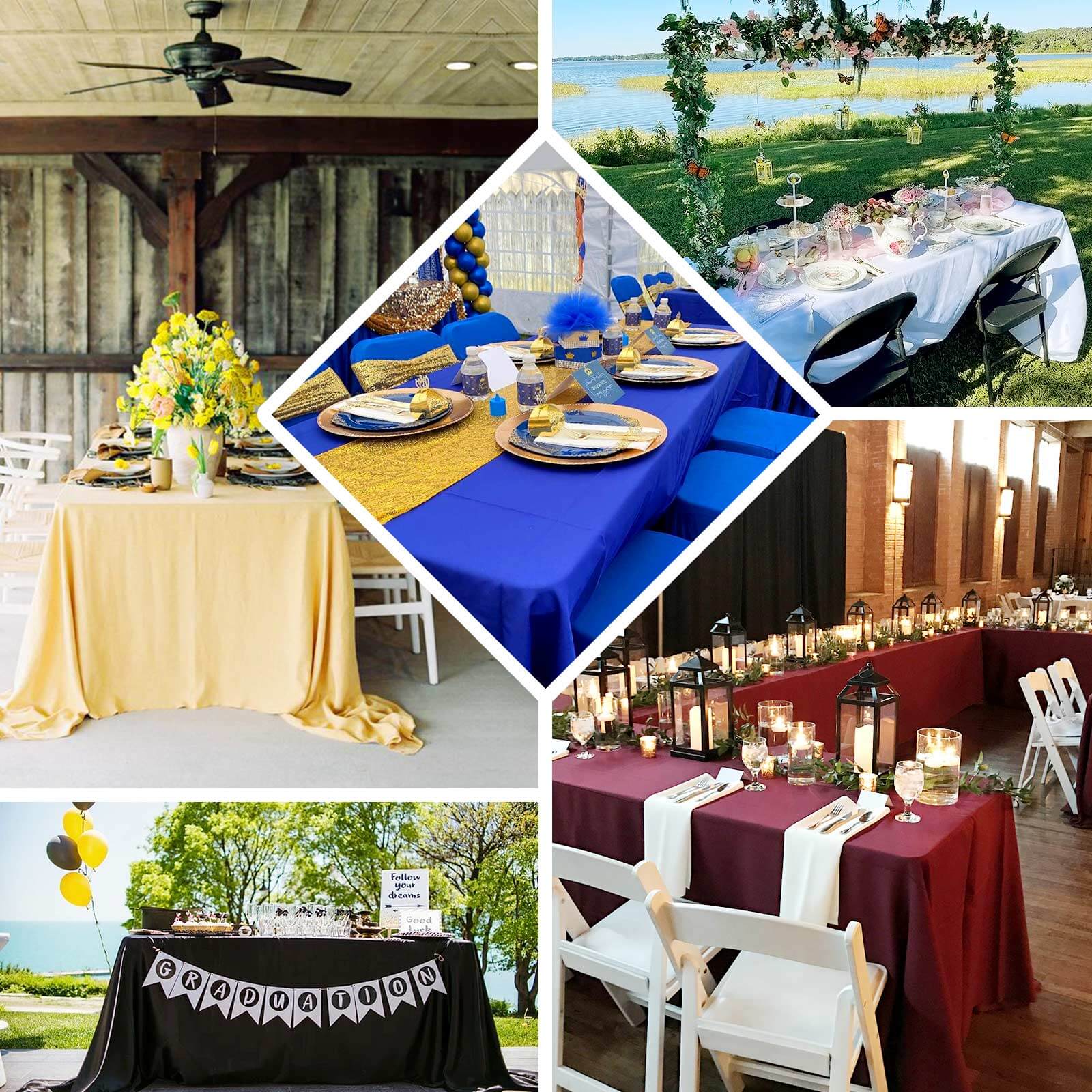 Premium Polyester 90"x132" Rectangle Tablecloth Blush - Seamless 220GSM Stain - Resistant Table Cover - Bell Racket Store