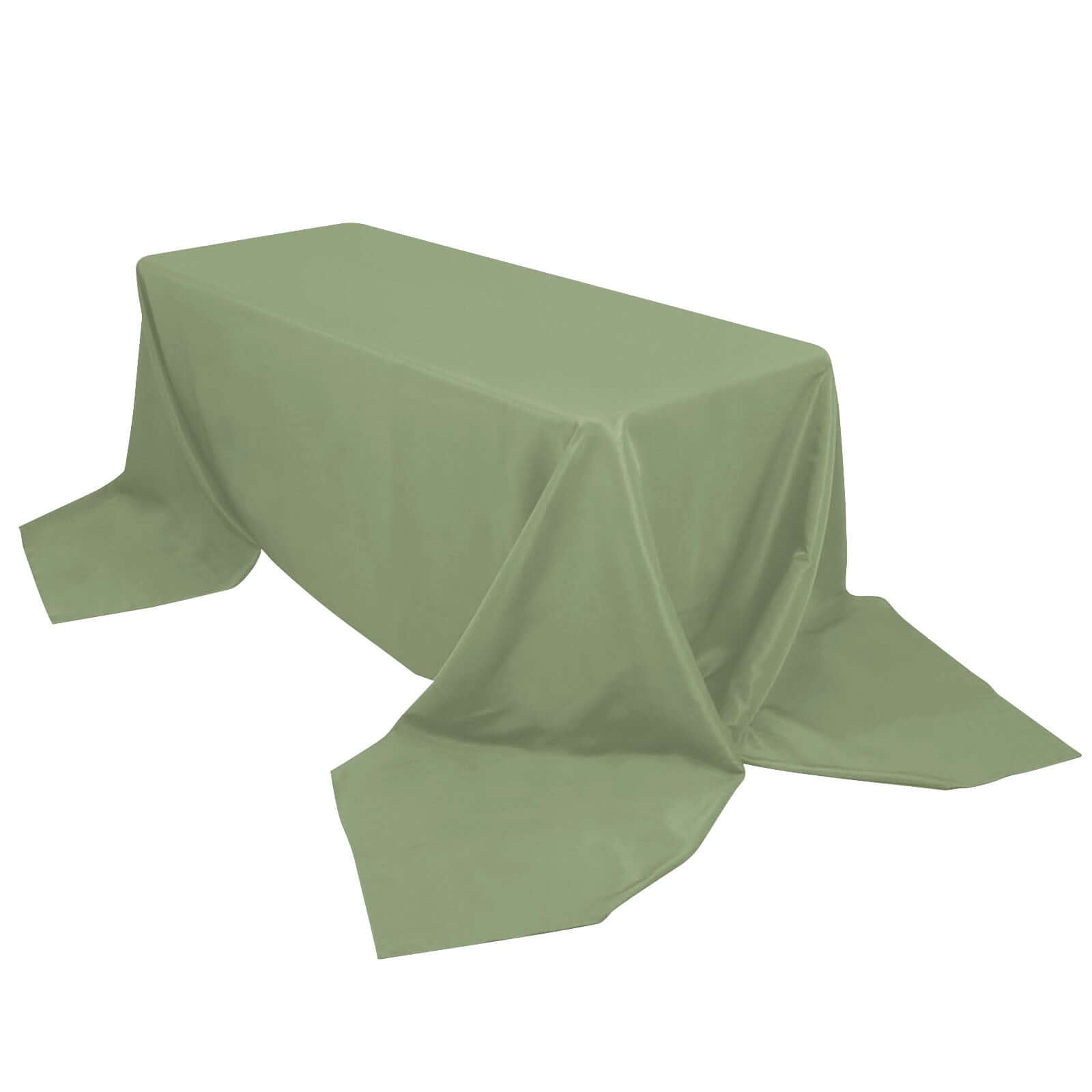 Premium Polyester 90"x156" Rectangle Tablecloth Dusty Sage Green - Seamless 220GSM Stain - Resistant Table Cover - Bell Racket Store