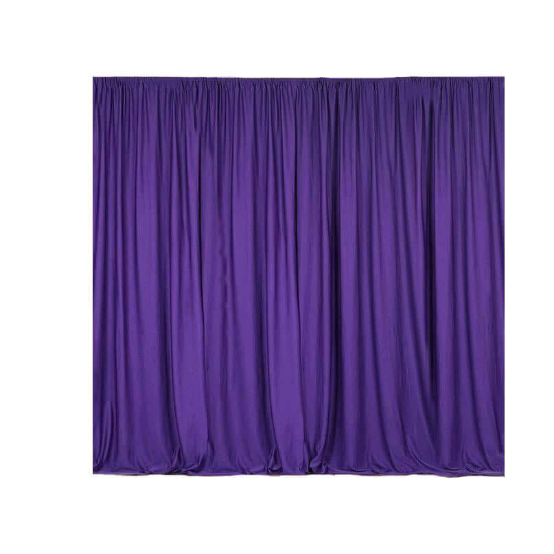 2 Pack Purple Scuba Polyester Event Curtain Drapes, Durable Flame Resistant Backdrop Event Panels Wrinkle Free with Rod Pockets - 10ftx10ft