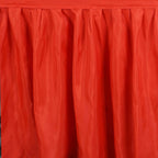 Polyester 17ft Table Skirt Red - Classic Pleated Design