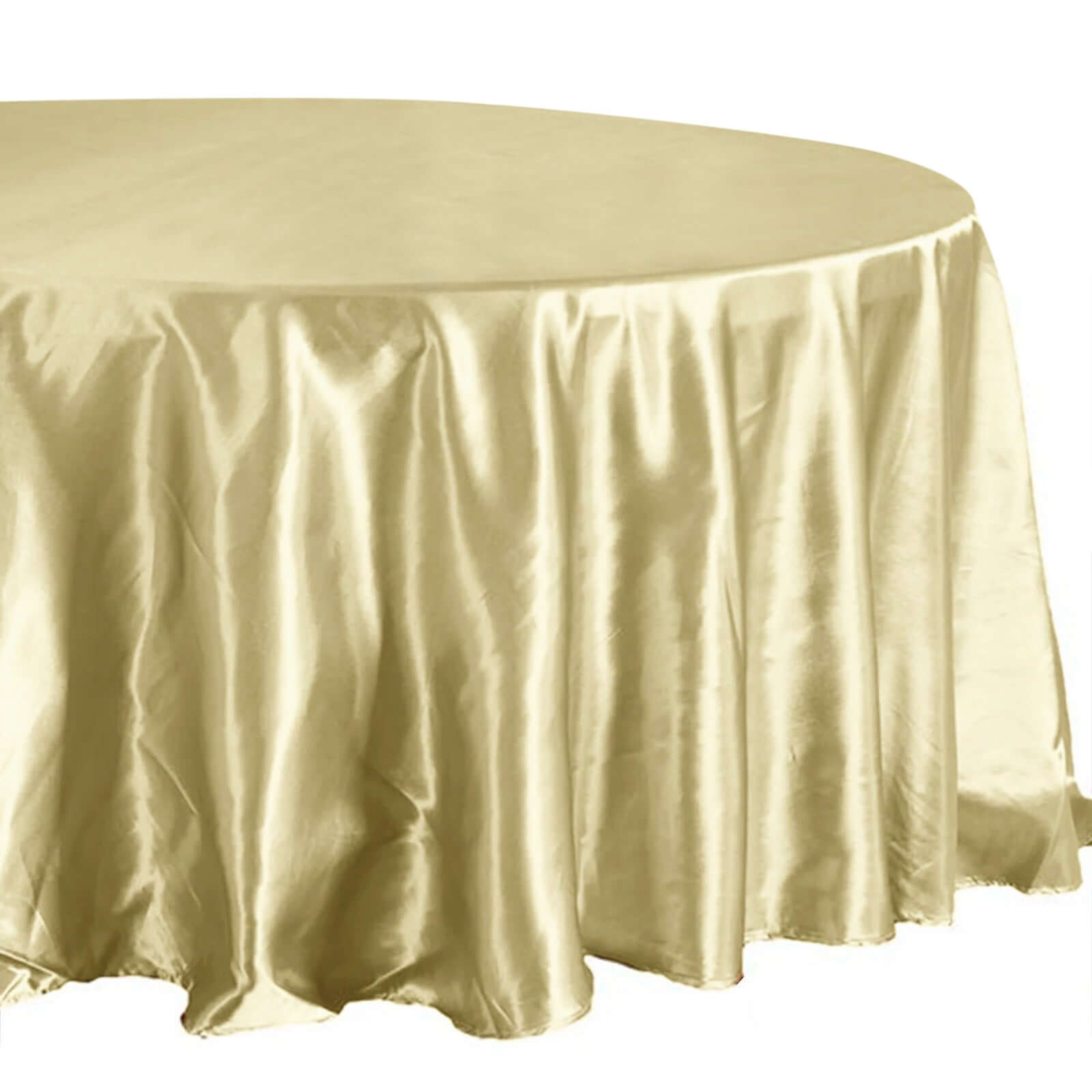 Satin 108" Round Tablecloth Champagne - Smooth and Lustrous Table Cover
