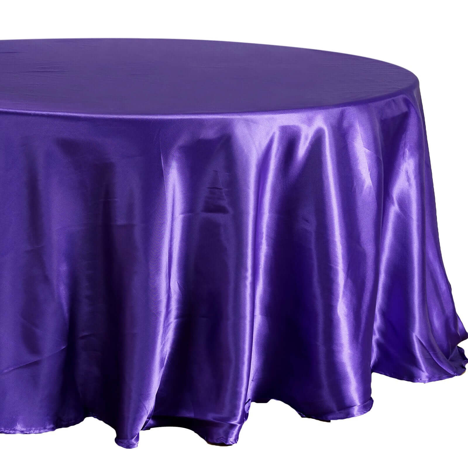 Satin 108" Round Tablecloth Purple - Smooth and Lustrous Table Cover