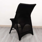 Premium Stretch Spandex Chair Cover Black for Folding Chairs - 3 - Way Open Arch 160GSM Fitted Slipcover with Reinforced Foot Pockets - Bell Racket Store