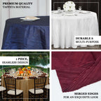 Taffeta 120" Round Tablecloth Dusty Rose - Seamless Accordion Crinkle Table Cover