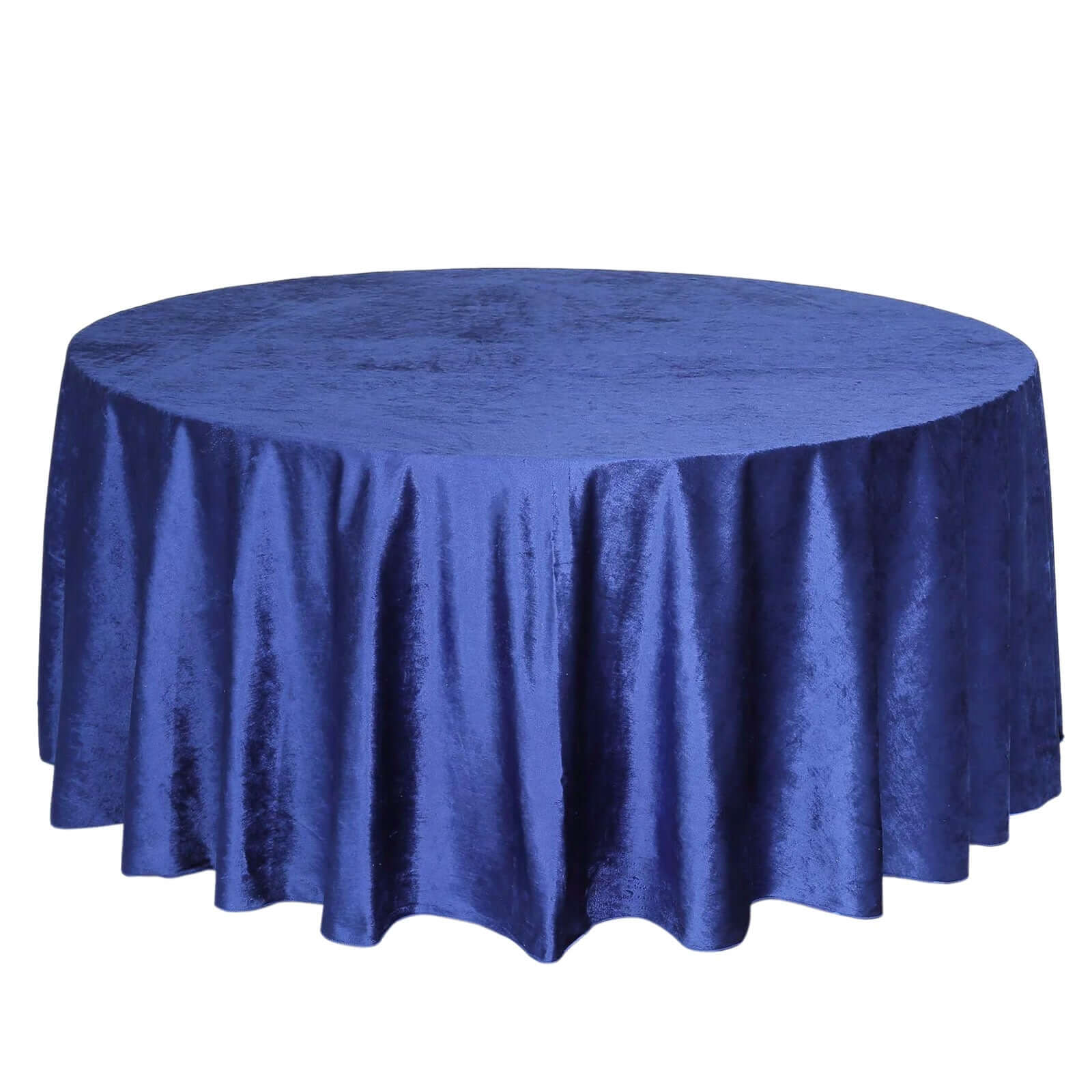 Premium Velvet 120" Round Tablecloth Royal Blue - Reusable Soft & Seamless Table Cover