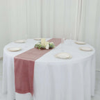 Premium Velvet 12"x108" Table Runner Dusty Rose - Sheen Finish Reusable Table Decor - Bell Racket Store