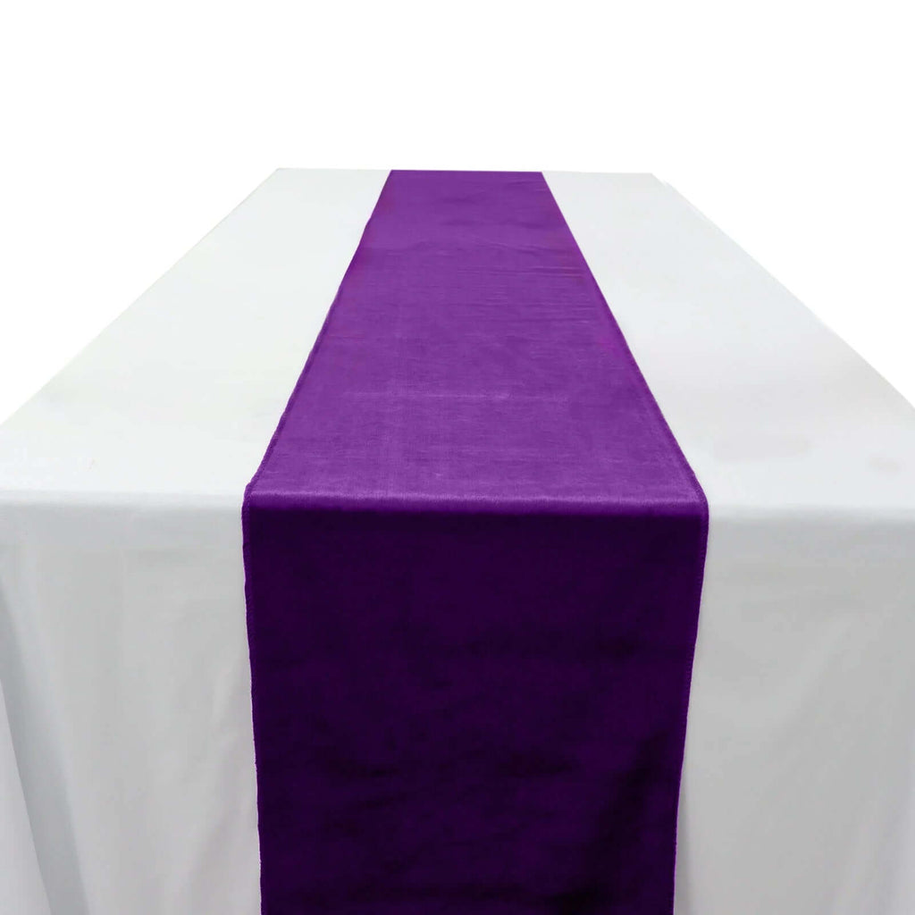 Premium Velvet 12"x108" Table Runner Purple - Sheen Finish Reusable Table Decor - Bell Racket Store