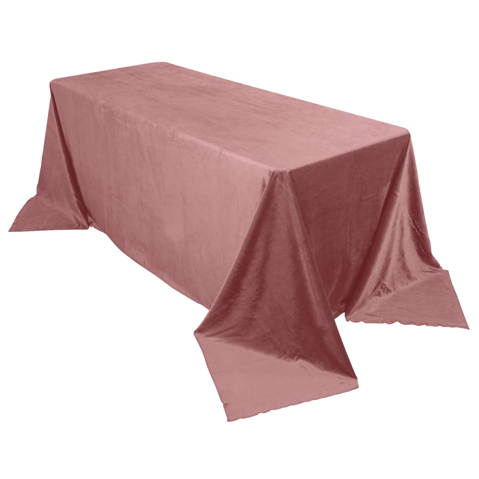 Premium Velvet 90"x132" Rectangle Tablecloth Dusty Rose - Reusable Soft & Seamless Table Cover - Bell Racket Store