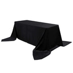 Premium Velvet 90"x156" Rectangle Tablecloth Black - Reusable Soft & Stylish Seamless Table Cover for Sophisticated Weddings & Events