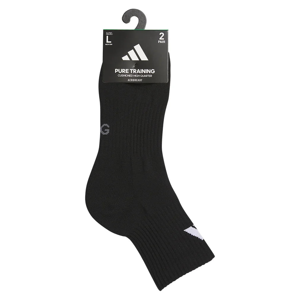 Pure Training 2 - Pack High Quarter Socks Black and White - Bell Racket Store