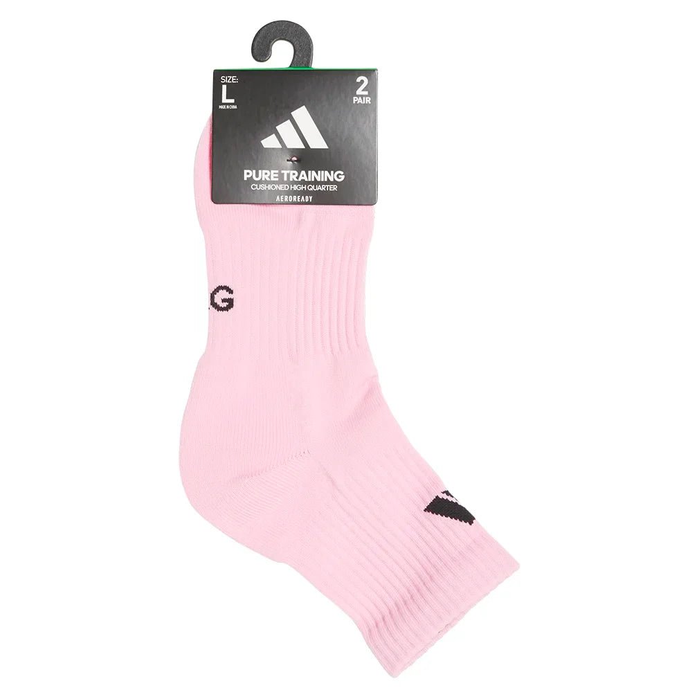 Pure Training 2 - Pack High Quarter Socks True Pink and Black - Bell Racket Store