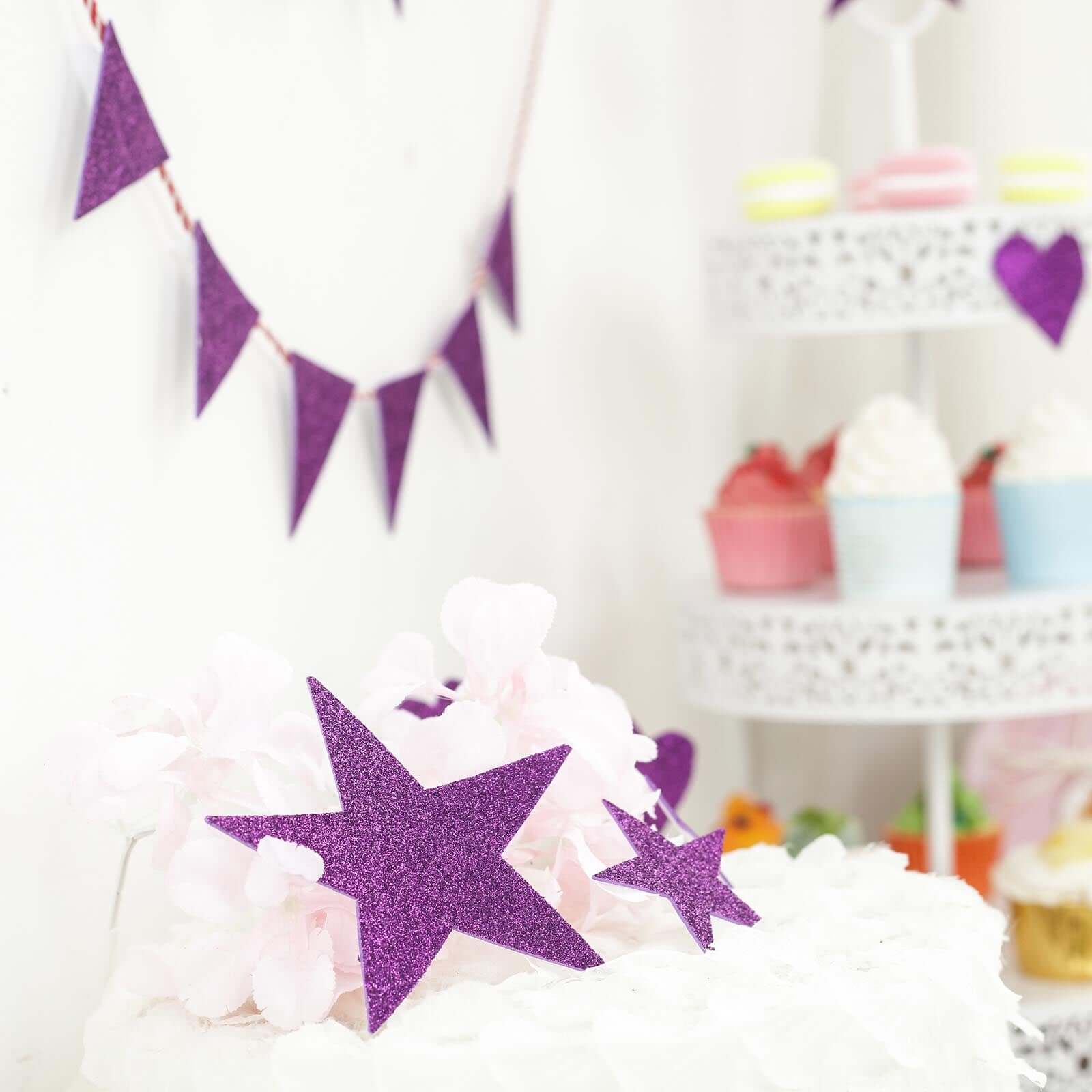 10 Pack Purple Self-Adhesive Glitter DIY Craft Foam Sheets - 12"x10"