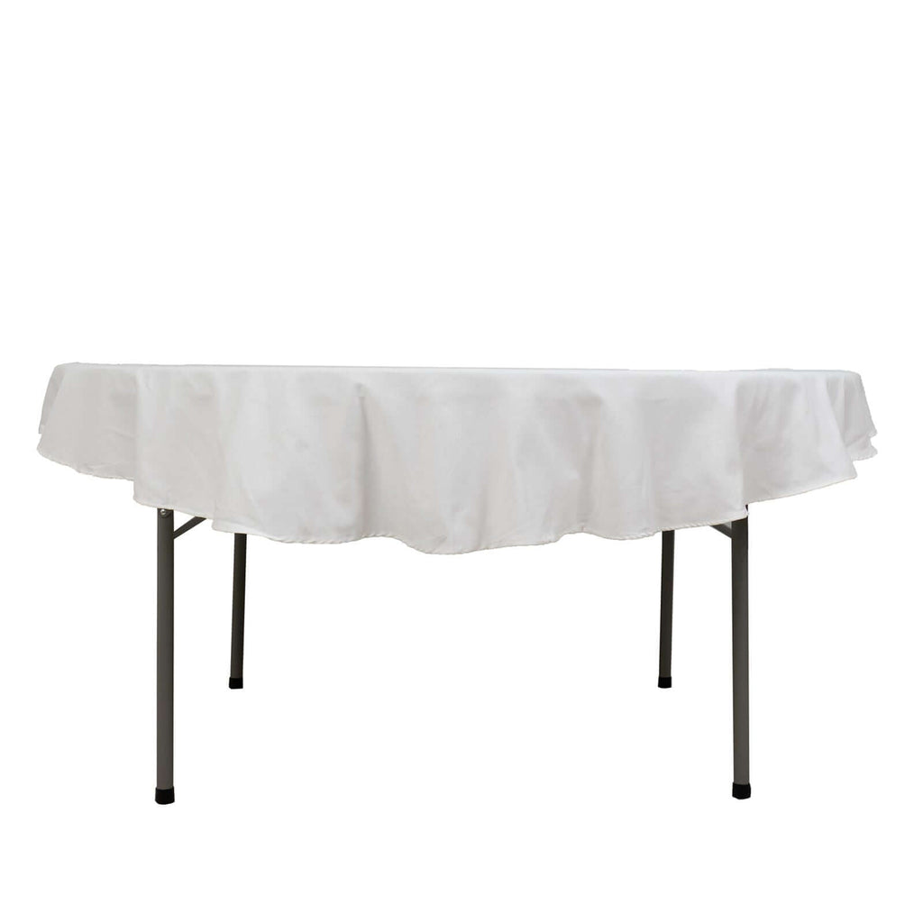 100% Cotton 70" Round Tablecloth White Linen - Sophisticated, Soft & Breathable Table Cover