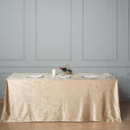 Premium Velvet 90"x156" Rectangle Tablecloth Champagne - Reusable Soft & Seamless Table Cover