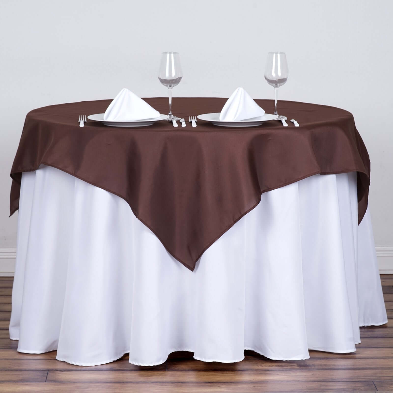 Polyester Square 54"x54" Tablecloth Chocolate - Wrinkle-Resistant & Durable Table Cover
