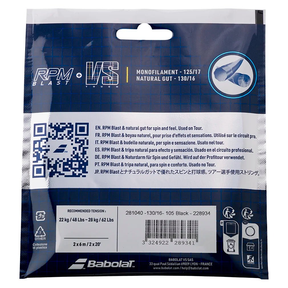 RPM Blast 125 + Touch VS 130 150 Year Anniversary Tennis String - Bell Racket Store