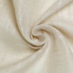 Faux Linen 120" Round Tablecloth Beige - Slubby Texture Wrinkle-Resistant Seamless Table Cover