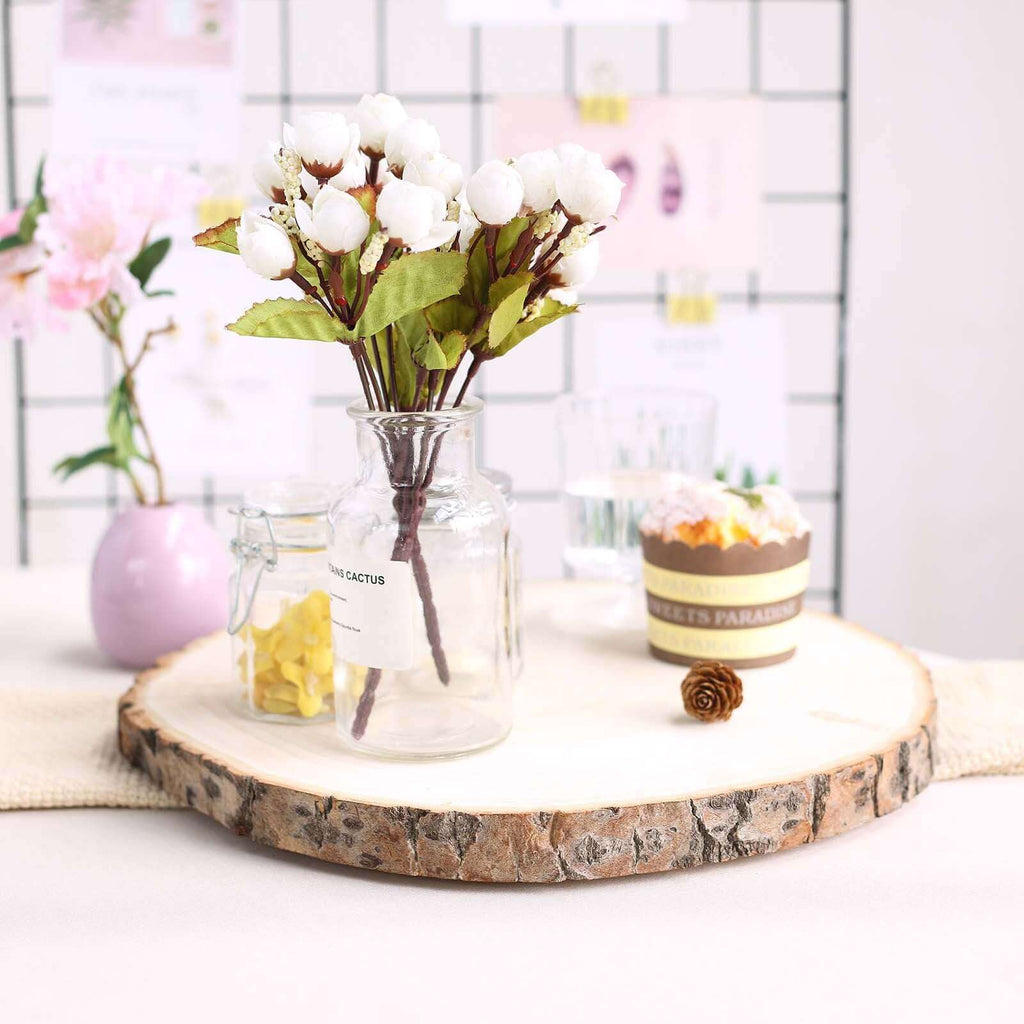 Rustic Poplar Wood Slices Round - Unique Decor for Tables & Events 15" Dia