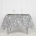 Taffeta 72"x72" Table Overlay Black and White -Tiger Print Design for Jungle Theme Parties