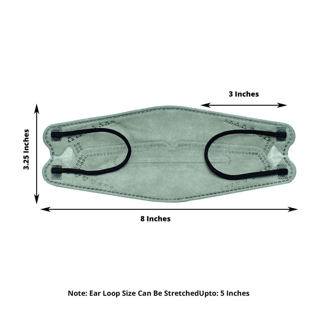10 Pack Sage Green Breathable KF94 Face Mask, 3D Fish-Design Mouth Shields for Adult, 4-Layer Protective Face Masks with Adjustable Nose Clip