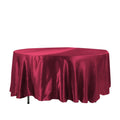 Satin 108" Round Tablecloth Burgundy - Smooth and Lustrous Table Cover