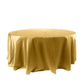 Satin 120" Round Tablecloth Gold - Stylish Seamless Table Cover for Weddings & Events