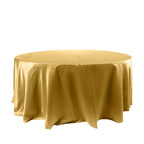 Satin 120" Round Tablecloth Gold - Stylish Seamless Table Cover for Weddings & Events